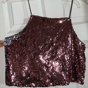 Forever 21 Pink & Silver Sequin Top